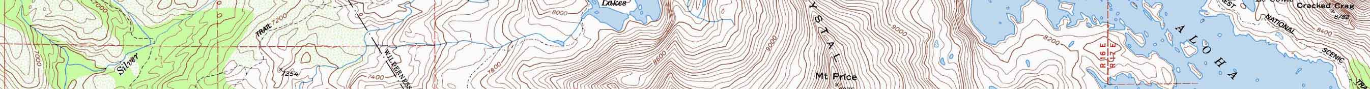 Desolation Wilderness Backpacking Map, Middle Velma Lake to Lower Echo Lake Trailhead.