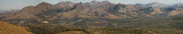Ebbetts Pass and Southeast Mokelumne Wilderness from the Southeast flank of The Nipple.