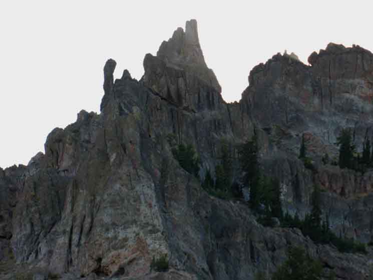 amazing shapes on the eroded Volcanic Terrain North of Reynolds Peak on the Pacific Crest Trail