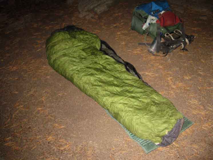 Ready to hit the sack at Upper Kinney Lake
