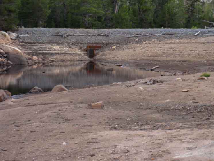 Tamarack Lake at very low level in late Fall