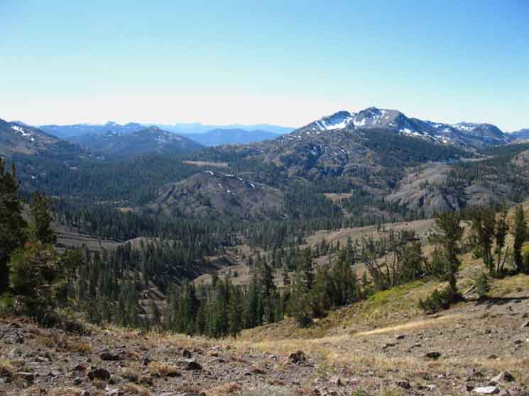 Hiram Peak dividing Highland Lakes and Creek from Arnot Creek