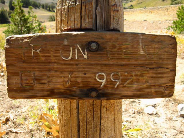 Tyron Peak trail junction.