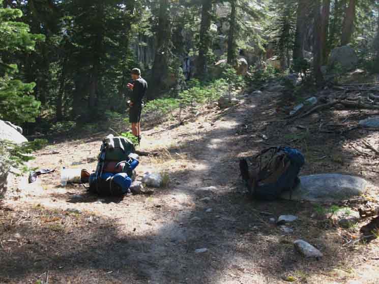 Break at the Boulder Lake trail junction along the Pacific Crest Trail.