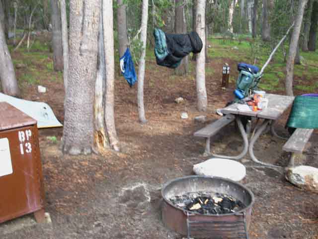 Site 13 at the Tuolumne Meadows Backpackers Camp.