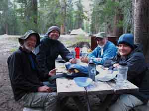 Backpacker Dudes enjoying Tuolumne Backpackers Camp, 2009.
