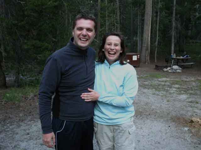 Jose and Monika in Tuolumne Meadows backpackers camp.