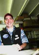 Michael running Tuolumne Meadows Post Office.