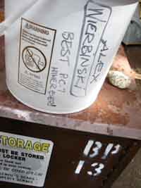 Resupply bucket from Tuolumne Meadows Post Office.