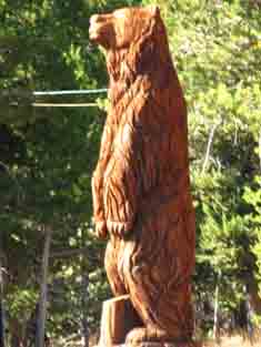 Bear Carving on Highway 4 at Bear Valley