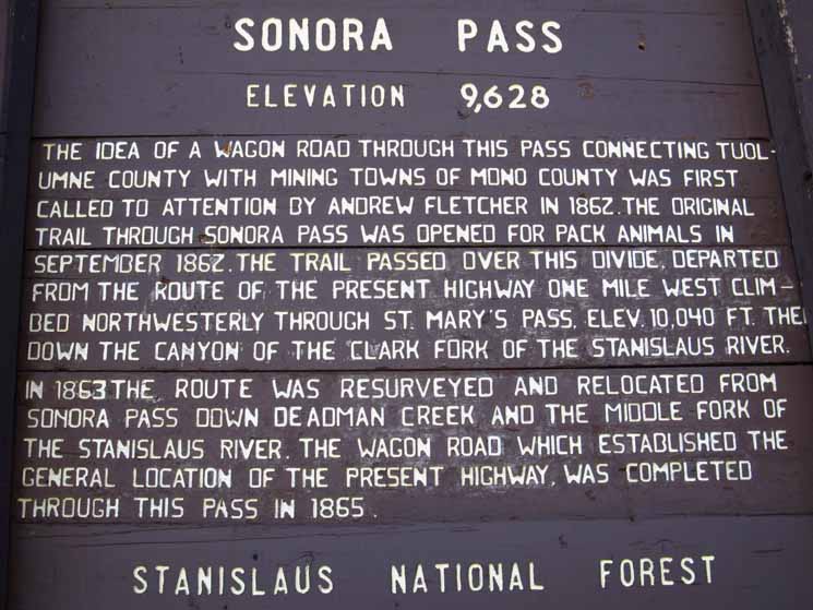Sonora Pass historical monument.