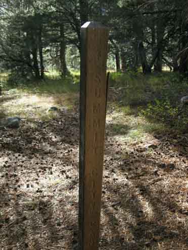 Summit City Canyon trail junction, Mokelumne Wilderness.