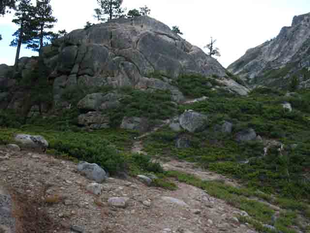 Around West side of third rise.