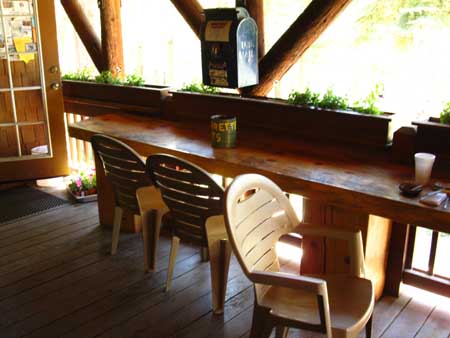 Lake Alpine Lodge deck: My office.