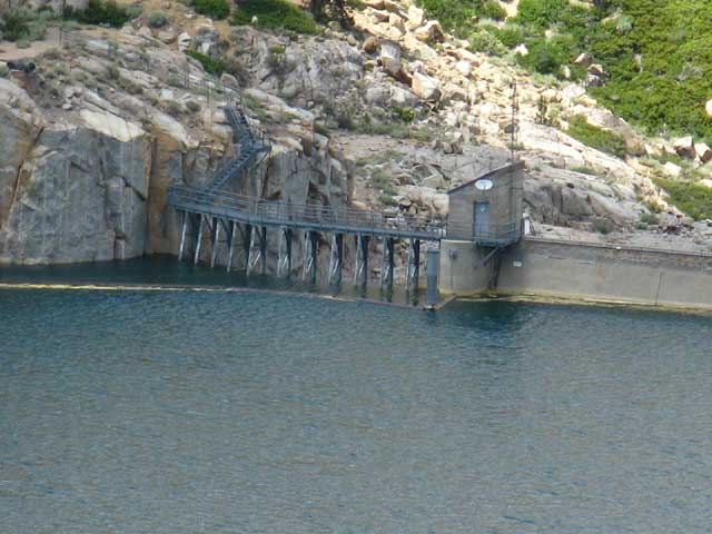 Relief Reservoir Dam gates close-up.