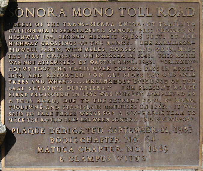 Clampers Monumnet, Sonora Pass