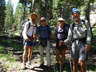 Four PCTers heading North along the East Carson River