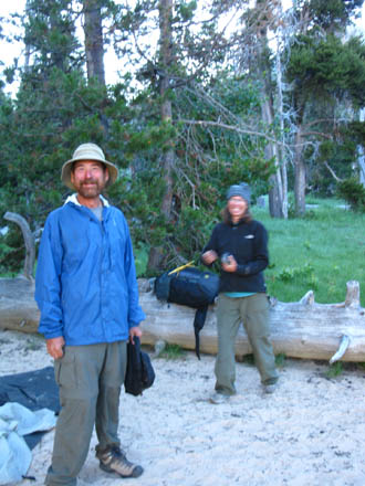 Steve and Brenda at Bensen Lake in the morning
