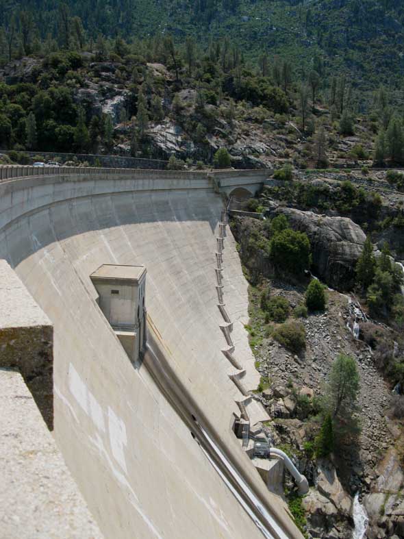 O'shaughnessy Dam holding Hetch Hetchy Reservoir in Yosemite National Park.