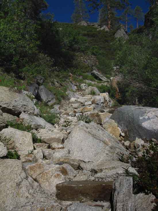 Climbing Moraine Ridge out of Lower Jack Main Canyon.
