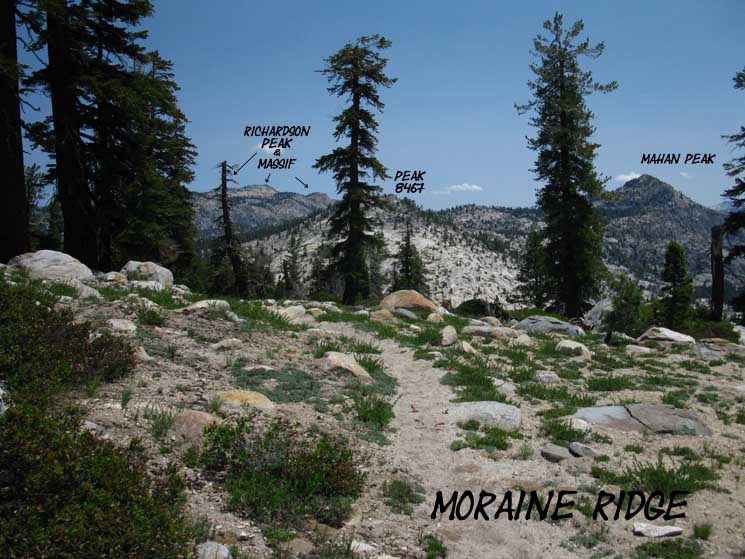 Richardson and Mahan Peaks from Moraine Ridge.