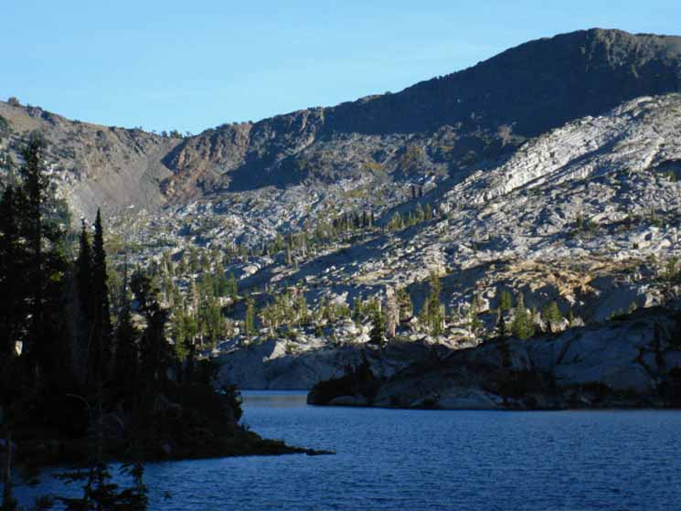 Fontanillis Lake in foreground, Dicks Pass in back
