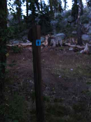 Trail turns Left 50' down road