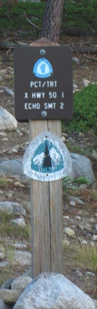 Trailhead South to Echo Summit from the Upper Parking Lot above Lower Echo Lake.