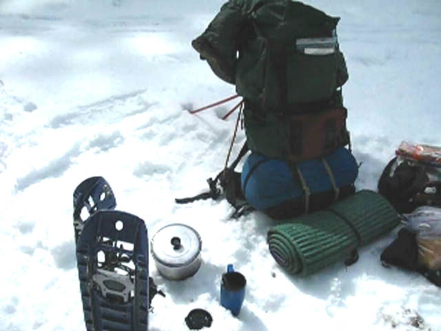 Instant comfortable break spot in snow