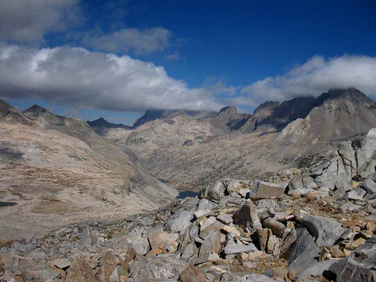 Pallisades Lakes and Mountains from Mather Pass.