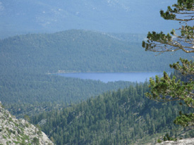 Fallen Leaf Lake while approaching North Side of Phipps Pass, Desolation Wilderness, Tahoe to Yosemite Trail.