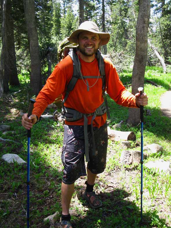 Keno hiking the Pacific Crest Trail up Jack Main Canyon to exit Yosemite.