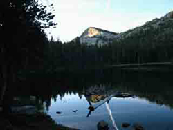 Your first destination is Lake Genevieve, shown here at sunset